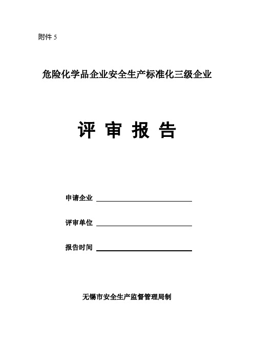 危险化学品企业安全生产标准化三级企业评审报告