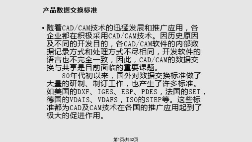 CADCAE集成设计与分析数据交换标准PPT教学课件