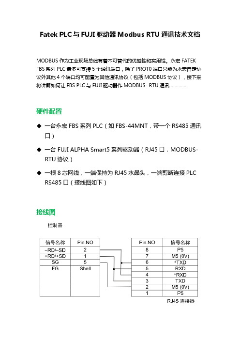 永宏PLC与富士伺服电机Modbus RTU通信