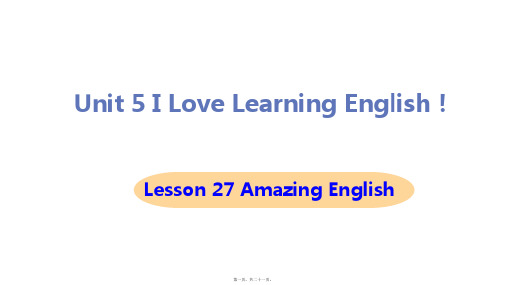 冀教版七年级下册英语Lesson 27 Amazing English课件