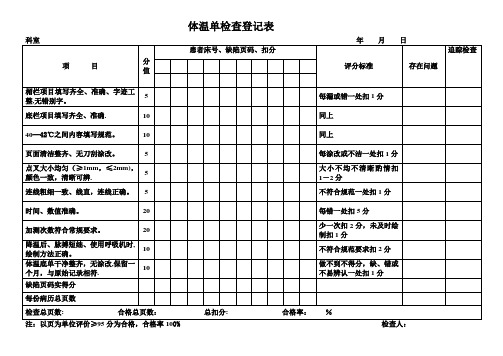 体温单检查登记表