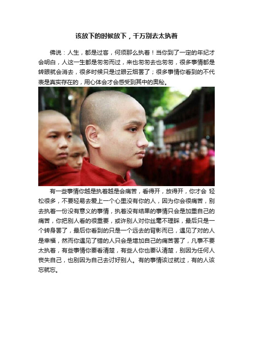 该放下的时候放下,千万别去太执着