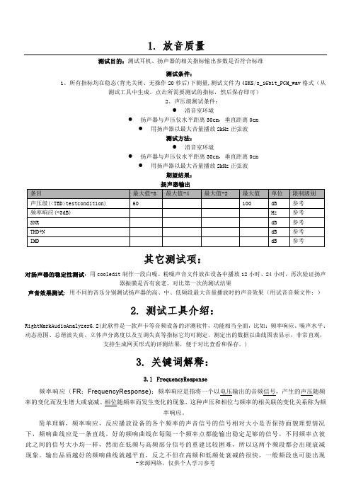 音质测试方法讲解