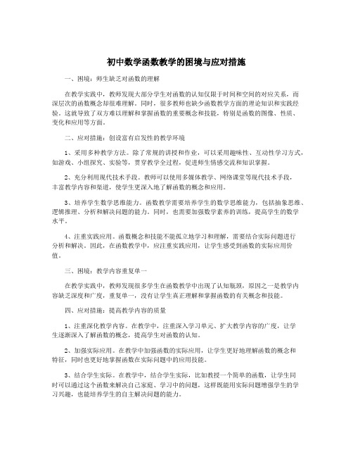 初中数学函数教学的困境与应对措施