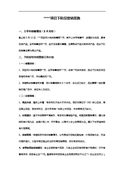 房地产项目-针对写字间类专项详细营销策略