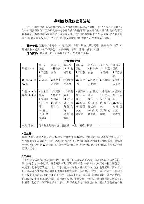 鼻咽癌放化疗营养汤剂