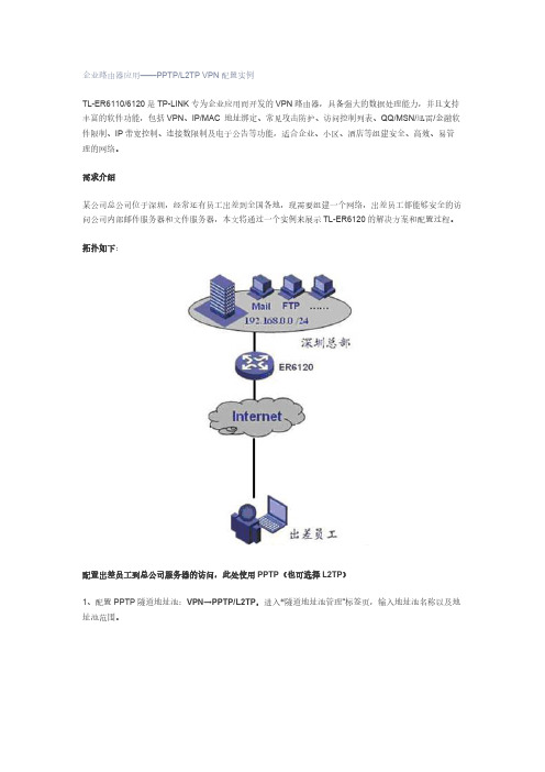 企业路由器应用PPTP L2TP VPN配置实例