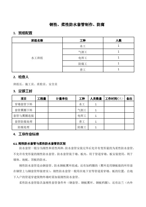 2-1、钢性、柔性防水套管制作、防腐