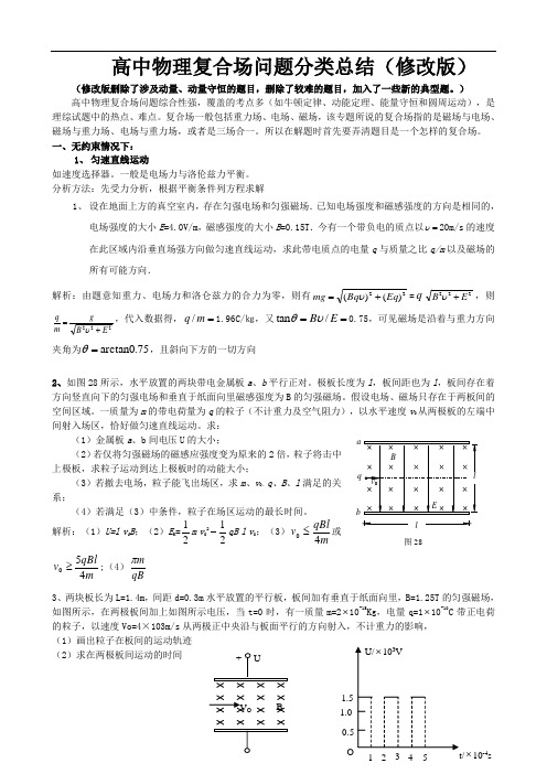 专题：复合场问题归纳修改版(带答案)综述