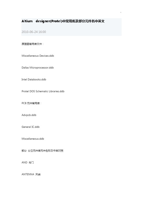 资料整理Altiumdesigner通用库