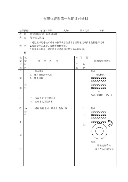 水平二篮球-运球教案