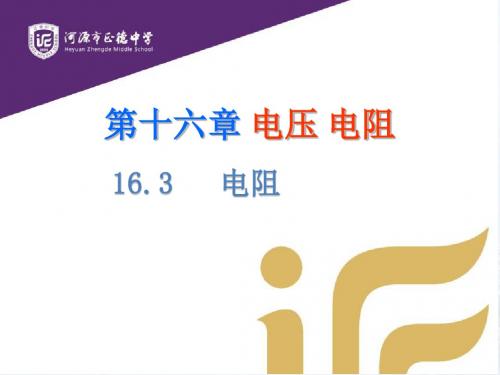 广东省河源市正德中学人教版九年级物理全册B班课件：16.3 电阻 (共19张PPT)