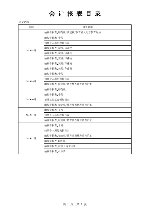 会计报表账簿凭证封面打印 模版 