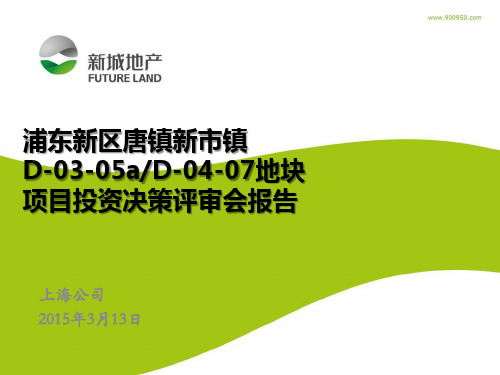 新城浦东新区唐镇新市镇地块报告150321(新城修订最新版本)