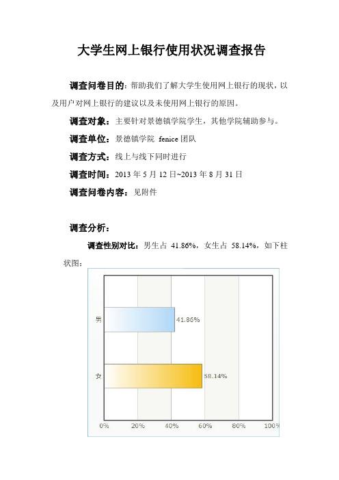 大学生网上银行使用状况调查报告