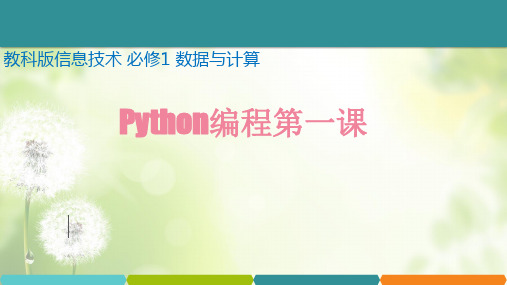 高中信息技术Python编程第一课第1课时