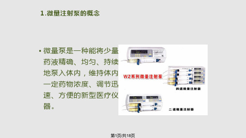 微量注射泵的使用PPT课件