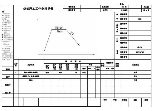 热处理加工作业指导书范例