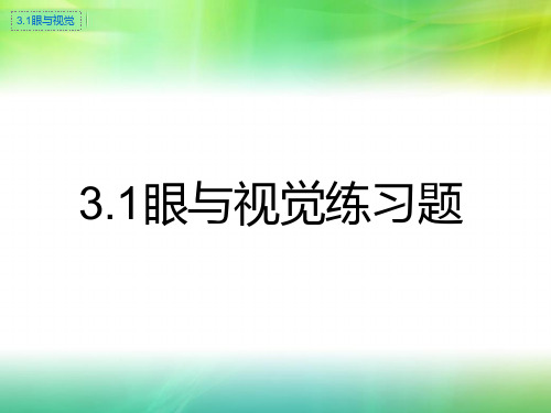 眼与视觉练习题