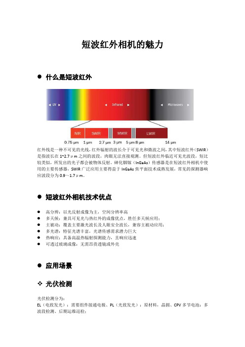 短波红外相机的应用