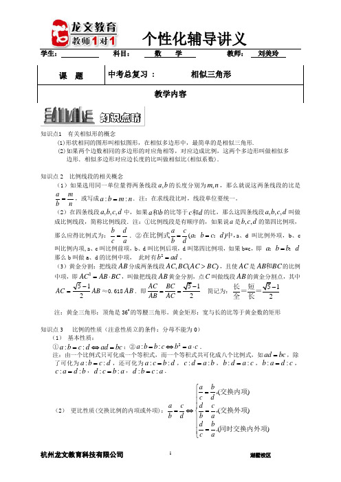 中考总复习：相似三角形