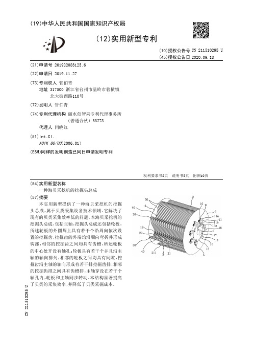 一种海贝采挖机的挖掘头总成[实用新型专利]