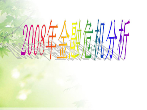 2008年金融危机分析