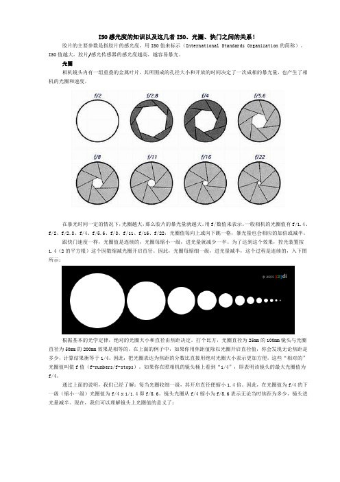 ISO感光度的知识以及这几者ISO、光圈、快门之间的关系