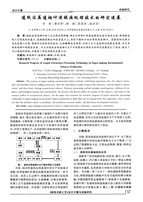 造纸法再造烟叶浸提液处理技术的研究进展