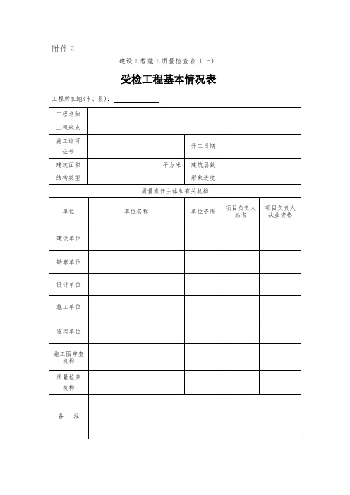 受检工程基本情况