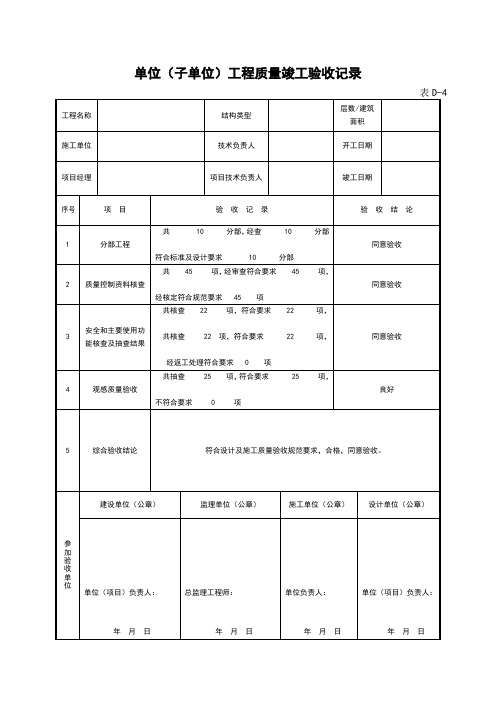 (完整版)四方验收单电子版