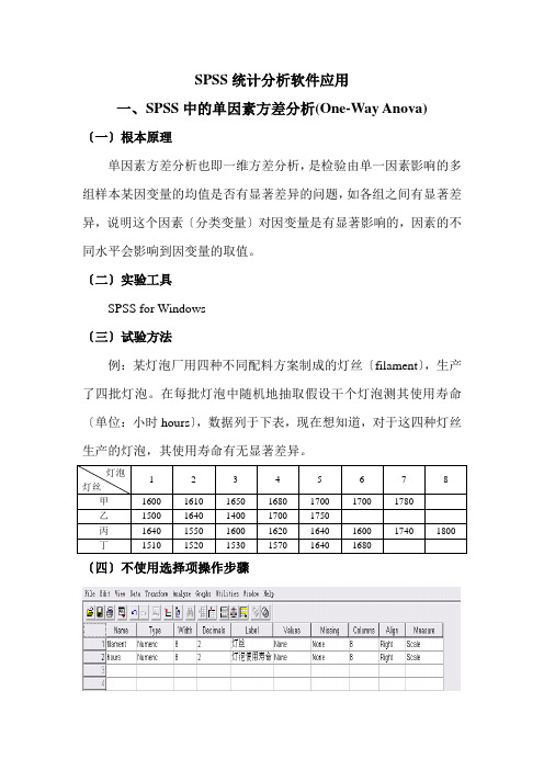 SPSS中的单因素方差分析(One-Way Anova)