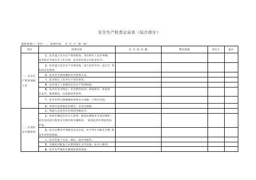 安全检查记录表完整