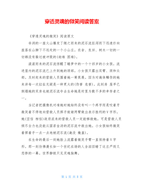 穿透灵魂的微笑阅读答案