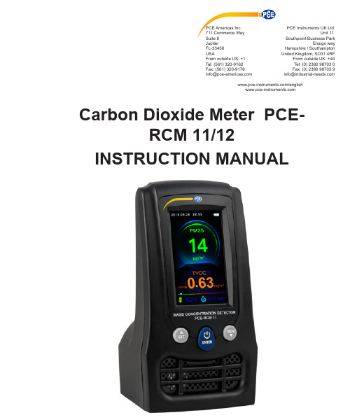 PCE-RCM 11 12 二氧化碳气体计数仪说明书