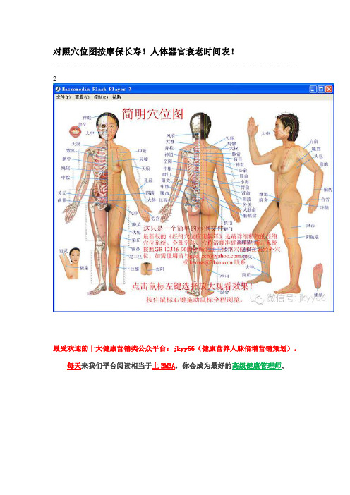 对照穴位图按摩保长寿