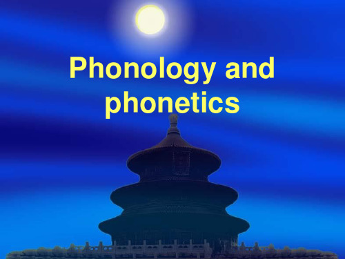 Phonology and phonetics