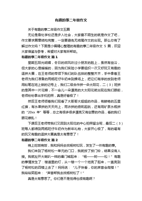 关于有趣的事二年级作文五篇