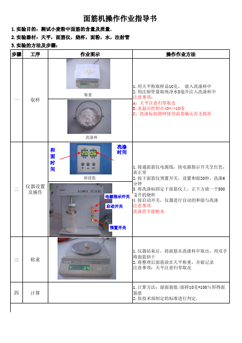 面筋仪器操作作业指导书