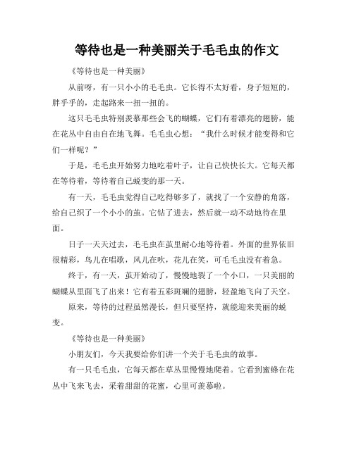 等待也是一种美丽关于毛毛虫的作文