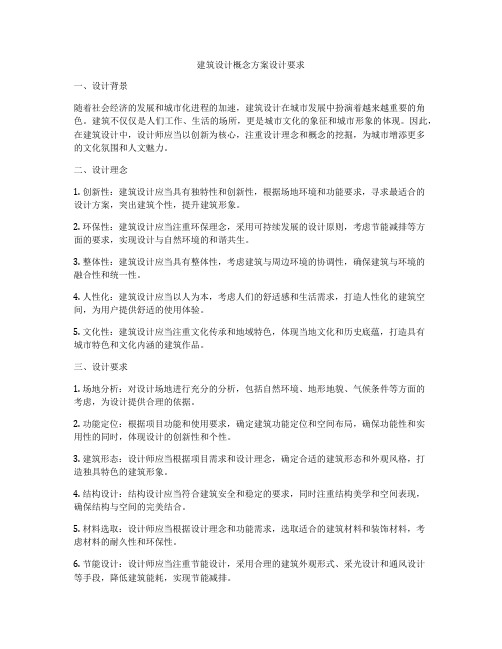 如何做建筑设计概念方案设计要求