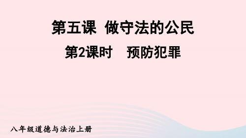 八年级道德与法治上册第二单元遵守社会规则第五课做守法的公民第2课时预防犯罪课件新人教版