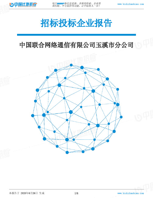 中国联合网络通信有限公司玉溪市分公司-招投标数据分析报告