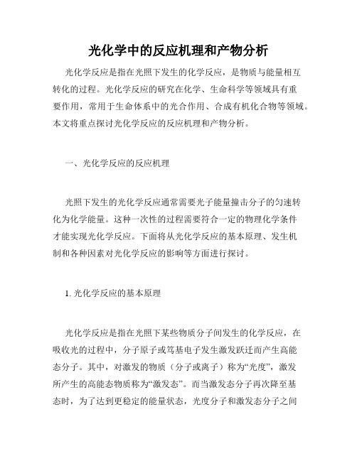 光化学中的反应机理和产物分析