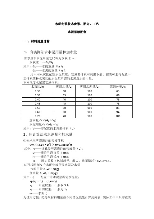 水泥封孔技术参数、配方、工艺_图文