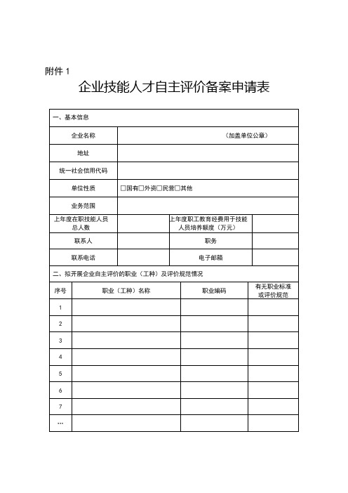 企业技能人才自主评价工作方案