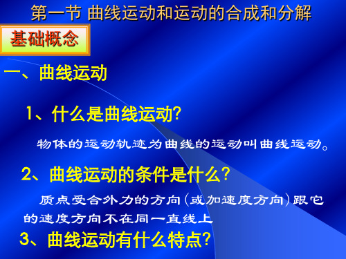 曲线运动和运动的合成分解PPT教学课件