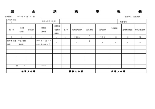 综合纳税申报表(电子版)