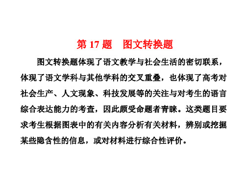 名校名师精编高考语文高三语文一轮复习 人教版 语言文字运用 第17题 图文转换题 课件