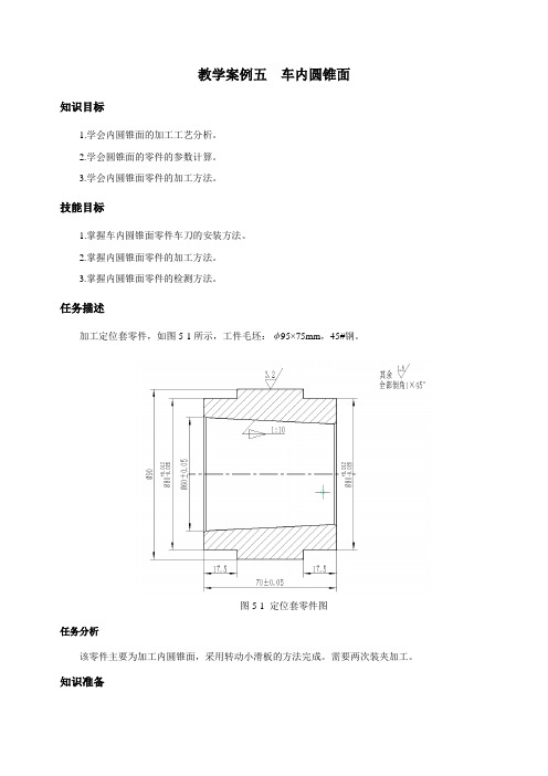 数控—— 教学案例五车内圆锥面